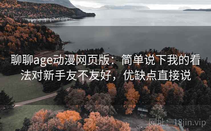 聊聊age动漫网页版：简单说下我的看法对新手友不友好，优缺点直接说