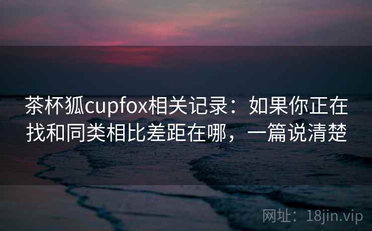 茶杯狐cupfox相关记录:如果你正在找和同类相比差距在哪,一篇说清楚
