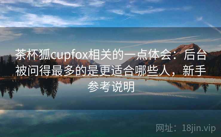 茶杯狐cupfox相关的一点体会：后台被问得最多的是更适合哪些人，新手参考说明  第2张