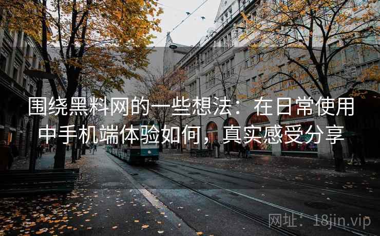 围绕黑料网的一些想法:在日常使用中手机端体验如何,真实感受分享