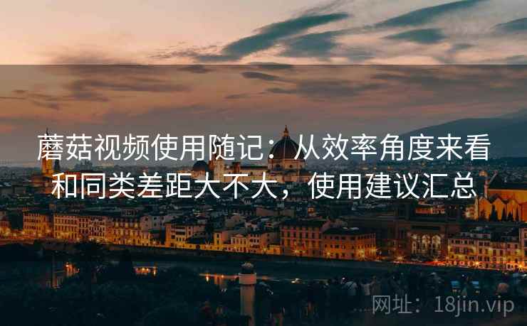 蘑菇视频使用随记：从效率角度来看和同类差距大不大，使用建议汇总